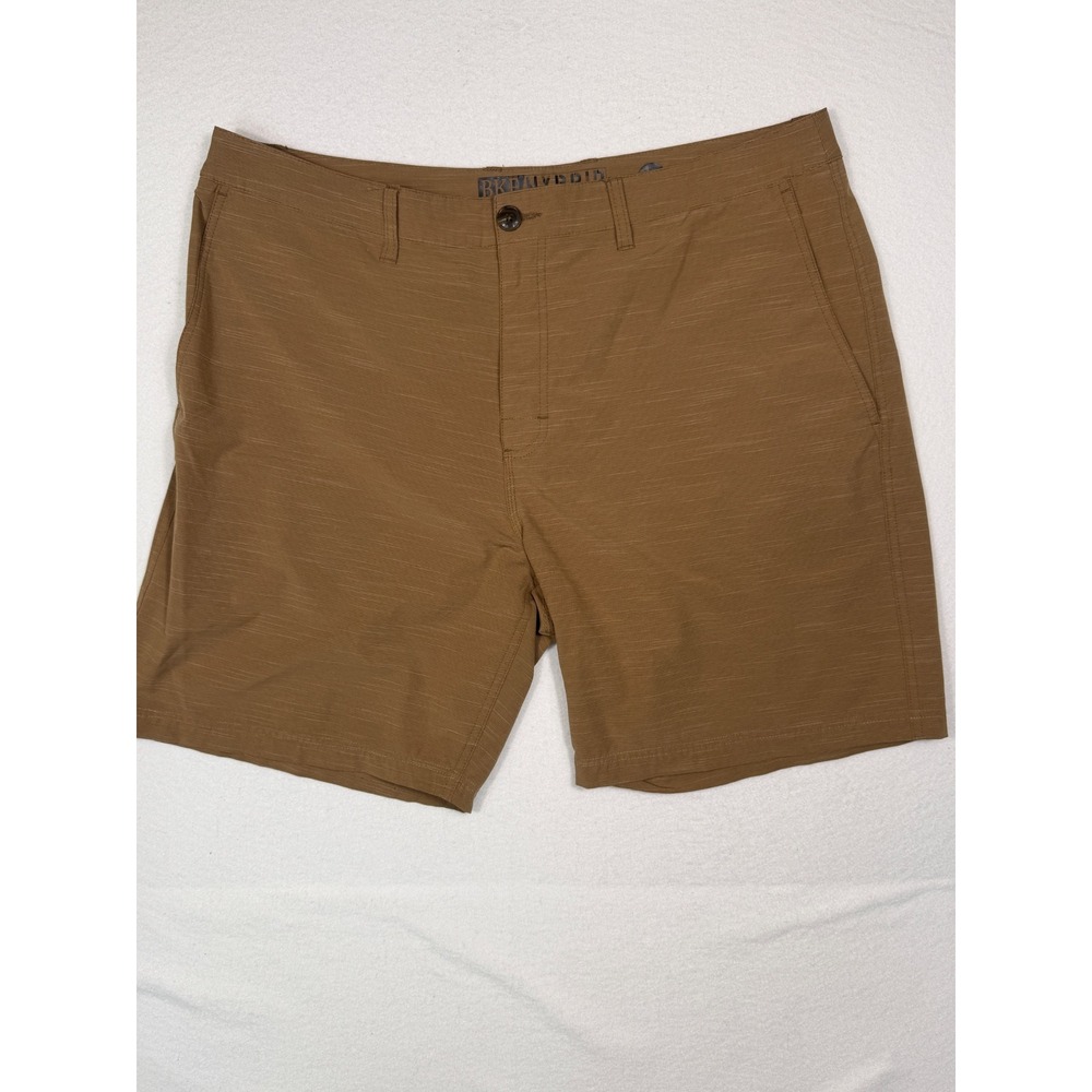 BKE Hybrid Shorts Mens 38 Brown Athletic Fit Stretch TRI136 Textured Gorpcore